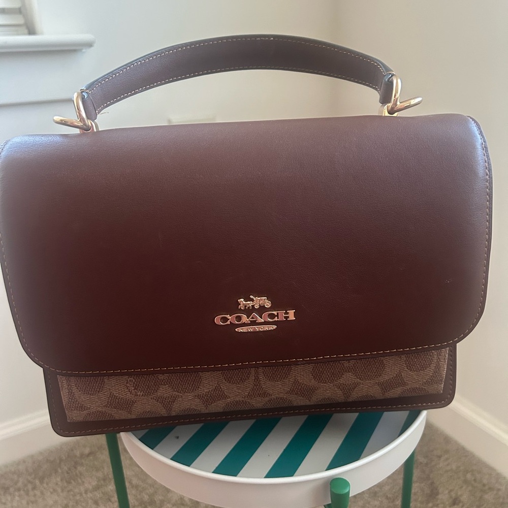 Coach Chocolate and Beige Satchel